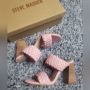 NWT Steve Madden Tielo Pink Braided Block Heels
